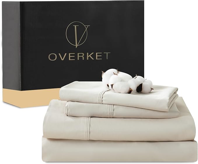 1000 Thread Count Egyptian Cotton Sheets Queen Size Set 4PCS Sateen Weave Soft by overket