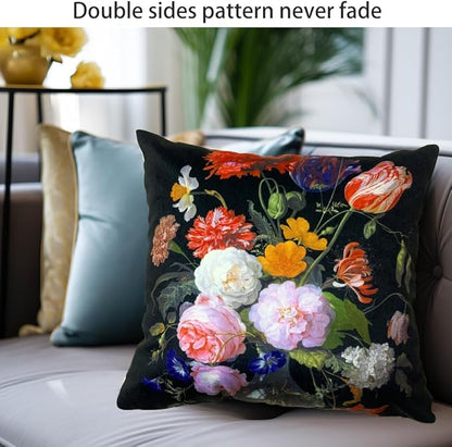 Vintage Floral Bouquet 24x24 Plush Throw Pillow Case, Double-Sided Printed - Image 4