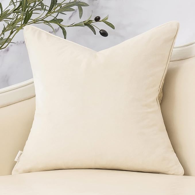 Yangest Beige Twigs Throw Pillow Cover Branches Velvet Cushion Case Neutral - Image 2