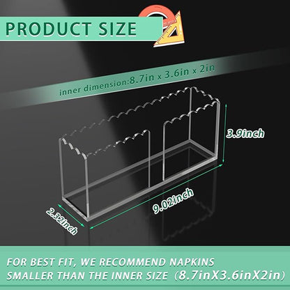 Napkin Holder, Vertical Scalloped Acrylic Guest Towel Holder, Waterproof Guest - Image 3
