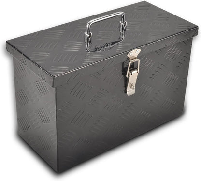 aluminum truck tool box with top handle, black(16"×7.5"×10"), main product view