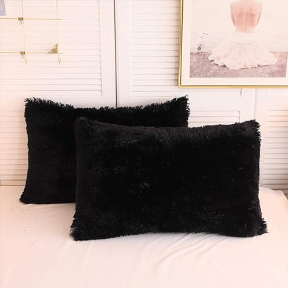 XeGe Faux Fur Throw Pillow Cases Plush Shaggy Ultra Soft Pillow Cover Fluffy by XeGe