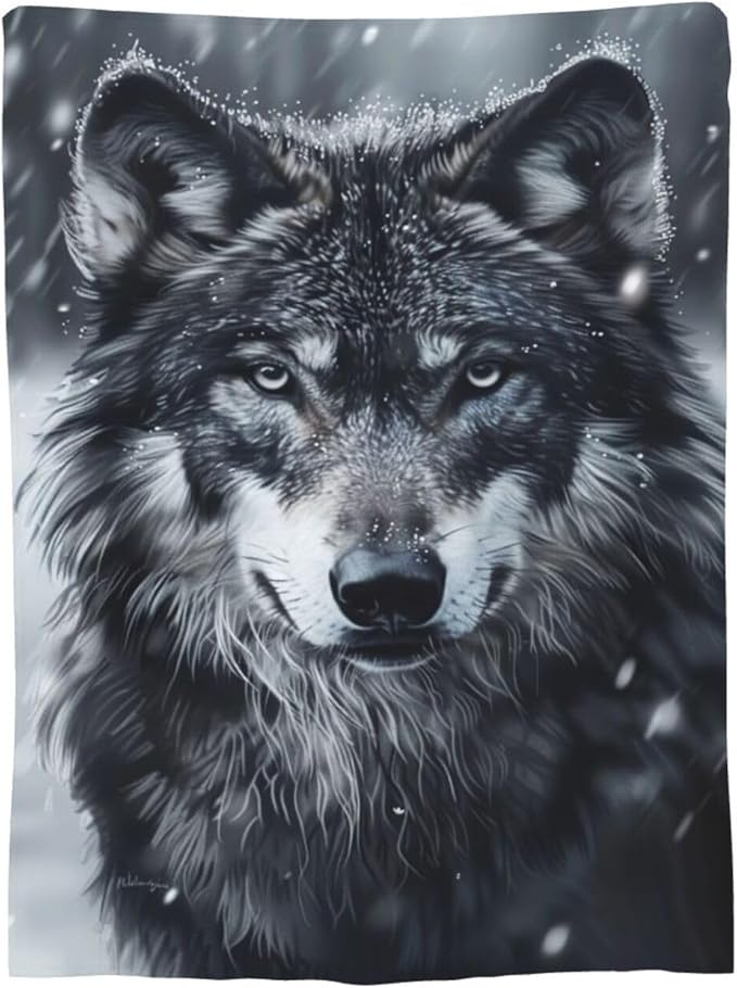 Wolf Blanket Wolf Throw Blanket Flannel Stuff Merch Cozy Decor Fleece Plush - Image 9