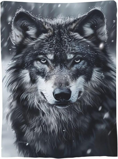 Wolf Blanket Wolf Throw Blanket Flannel Stuff Merch Cozy Decor Fleece Plush - Image 9