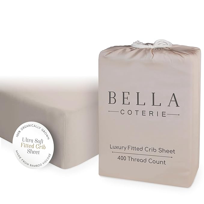 Bella Coterie Luxury Bamboo Viscose Crib Sheet | Organically Grown | Ultra Soft by BC
