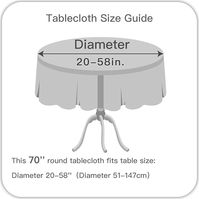 maxmill Round Linen Looking Textured Tablecloth Spill-Proof Wrinkle Free Soft - Image 7