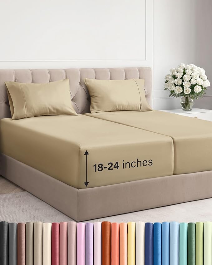 Extra Deep Pocket Split King Sheets by CGKUnlimited