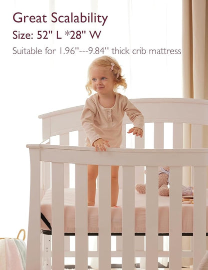 Momcozy Muslin Standard Fitted Crib Sheets, 2 Pack Soft Breathable Natural - Image 2