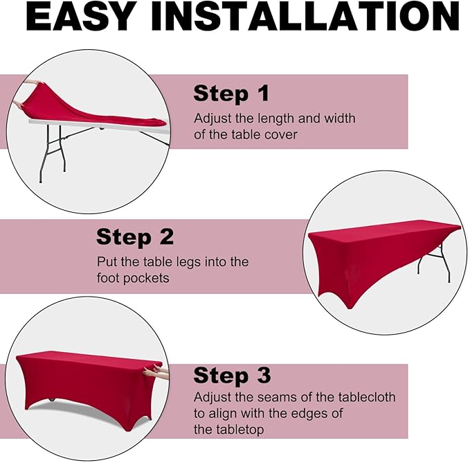 Trlyc 2 Pack 4FT Spandex Table Cloth - Image 5