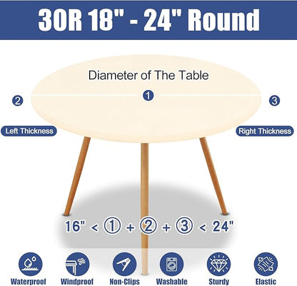 Round Spandex Tablecloth, Elastic Fitted Waterproof Tablecloths - Image 8