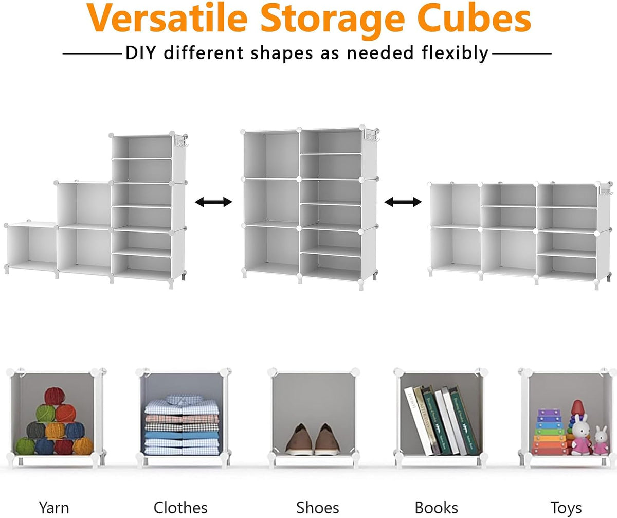 awtatos 6 cube closet organizer storage shelves, white, package contents