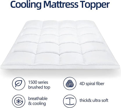 Mattress Topper Full XL for Back Pain, Extra Thick Mattress Pad Cover, Plush - Image 2