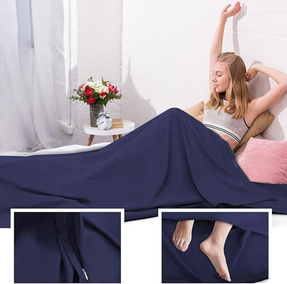 Sleeping Bag Liner, Travel Sheet & Adult Sleep Sack, Camping Sheets Travel - Image 4