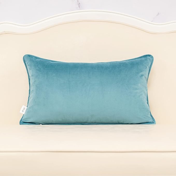 Alerfa 12 x 20 Inch Light Blue Rectangle Maple Leaf Pillow Embroidery Cut - Image 2