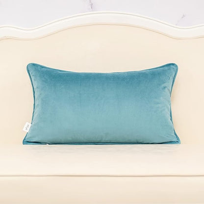 Alerfa 12 x 20 Inch Light Blue Rectangle Maple Leaf Pillow Embroidery Cut - Image 2
