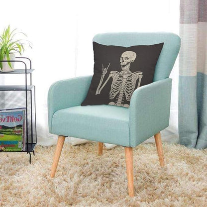 AOYEGO Human Skeleton Posing Throw Pillow Cover Skull Anatomy Happy Creepy - Image 3