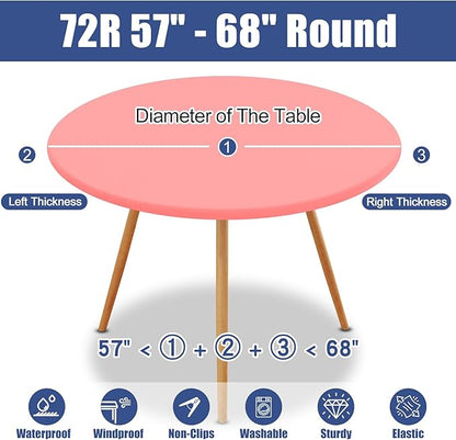 Round Spandex Tablecloth, Elastic Fitted Waterproof Tablecloths - Image 8