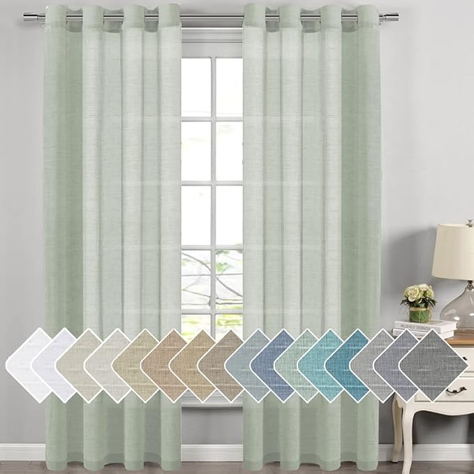 H.VERSAILTEX Linen Curtains Natural Linen Blended Curtain Panels by HVERSAILTEX