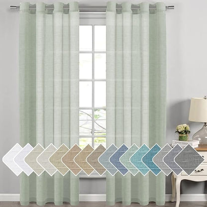 H.VERSAILTEX Linen Curtains Natural Linen Blended Curtain Panels by HVERSAILTEX