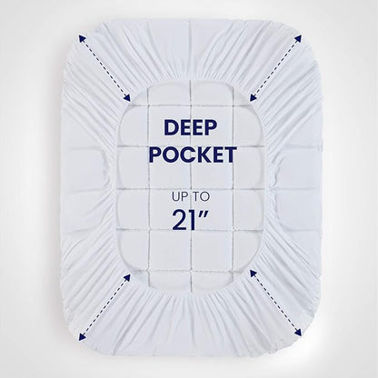 SLEEP ZONE King Size Cotton Mattress Pad, Super Soft Pillow Top Mattress Topper - Image 3