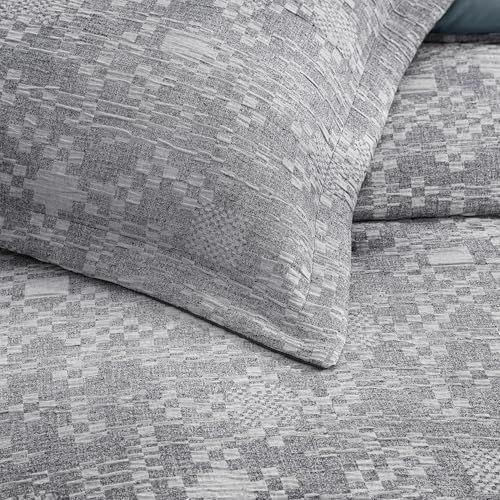 mairêve full size comforter set crinkle textured navy on a desk or shelf