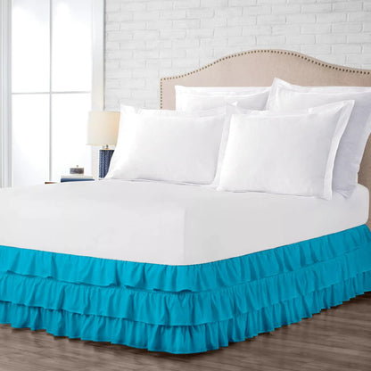Multi-Ruffle Bed Skirt, Soft Multi Elastic Dust Ruffles