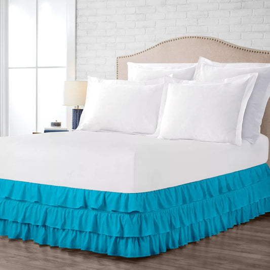 Multi-Ruffle Bed Skirt, Soft Multi Elastic Dust Ruffles