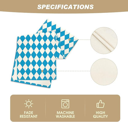 Artoid Mode Diamond Plaid Blue Bavarian Flag Oktoberfest Table Runner, - Image 5