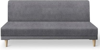 molasofa Leather Like Stretch Futon Slipcover Armless Futon Bed Sofa Cover by Molasofa