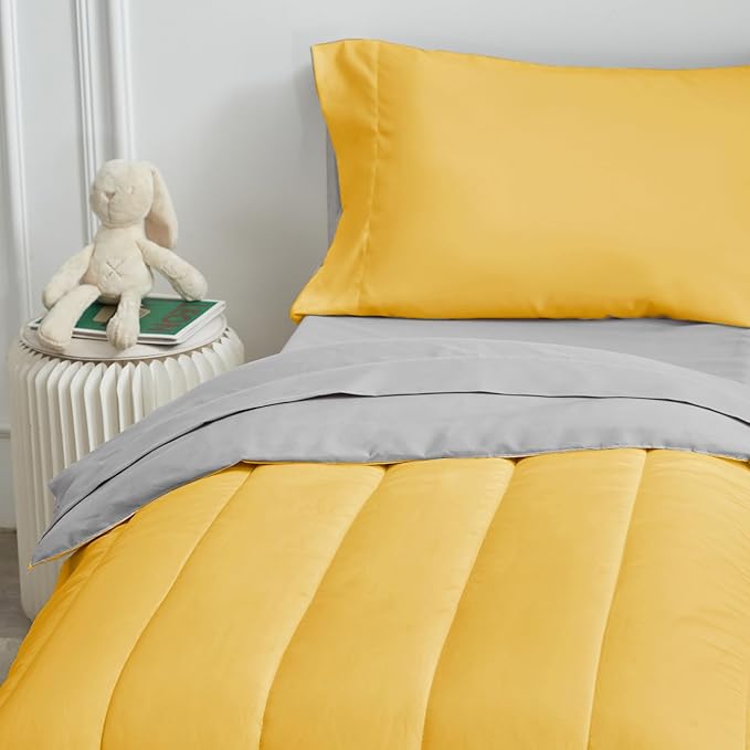 UOZZI BEDDING Yellow 4 Pieces Toddler Bedding Set Ultra Soft and Breathable - Image 4