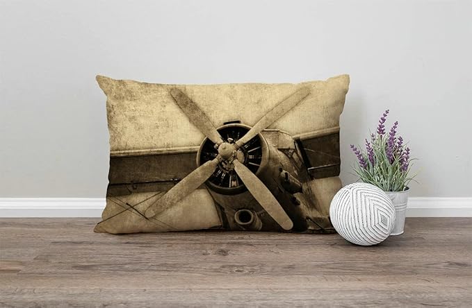 Airplane Lumbar Throw Pillow Cover 12x20 Inch Decorative Bedroom Living Room - Image 4