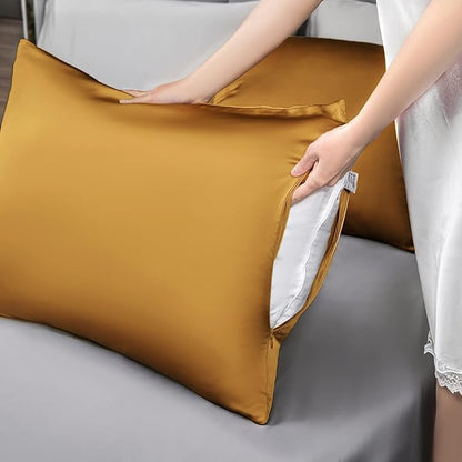 Mulberry Silk Pillowcase for Hair and Skin, Queen Size Cooling Silk Pillow Case - Image 6