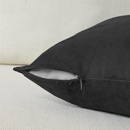 Fancy Homi 2 Packs Black Decorative Throw Pillow Covers 14x14 Inch - Image 3