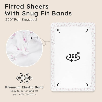 Baby Crib Sheets for Boys Girls Neutral, 2 Pack Crib Mattress Sheet for - Image 4