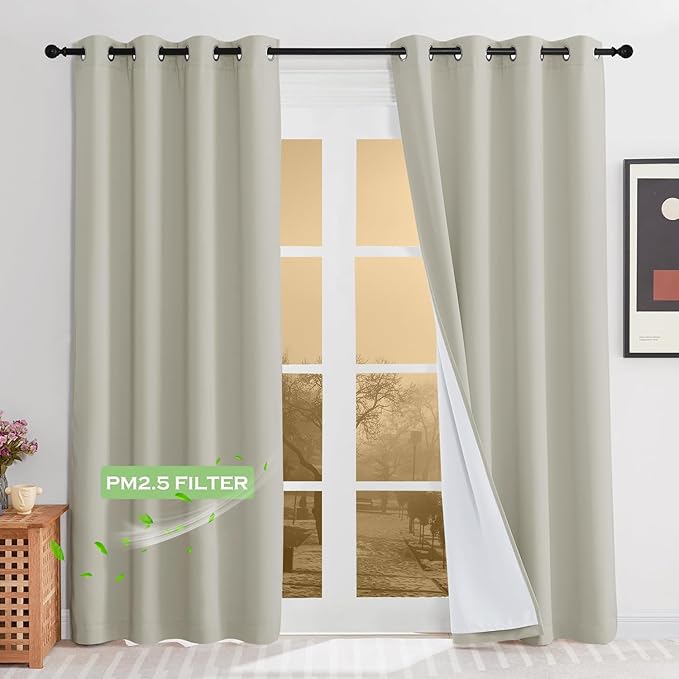 KGORGE 4-in-1 Soundproof Anti Dust 100% Blackout Curtains by KGORGE
