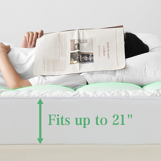 UNILIBRA Cal King Size Mattress Pad Cooling Rayon from Bamboo, Quilted Fitted - Image 6