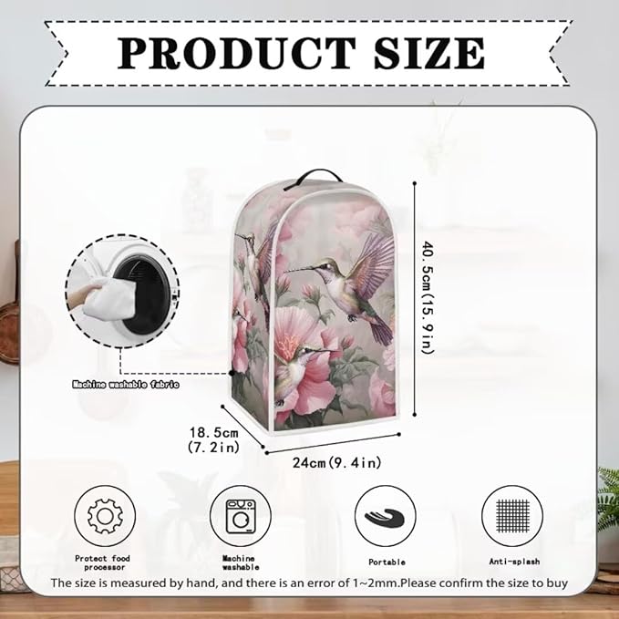 Hummingbird Floral Blender Dust Cover Appliance Covers - Image 6