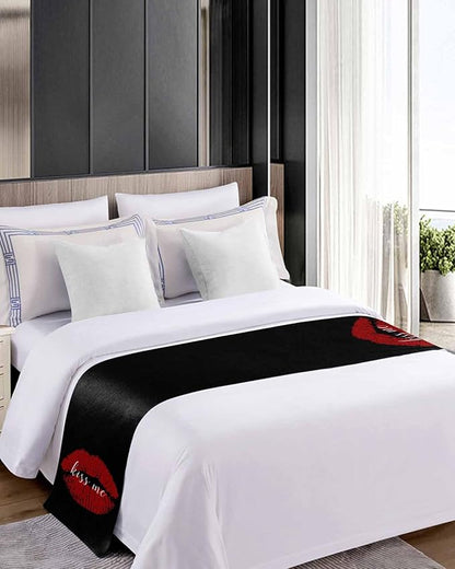 Red Lip Print Kiss Me Bed Runners - Image 5