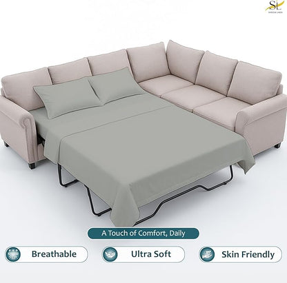 Luxury Queen Sleeper Sofa Bed Sheet Set, 100% Egyptian Cotton, 338 Thread Count - Image 3