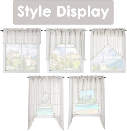 Beda Home Tassel Linen Textured Swag Valances - Image 6