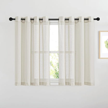 NICETOWN Kitchen Curtains Linen Burlap Drapes by NICETOWN