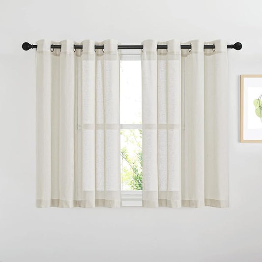 NICETOWN Kitchen Curtains Linen Burlap Drapes by NICETOWN