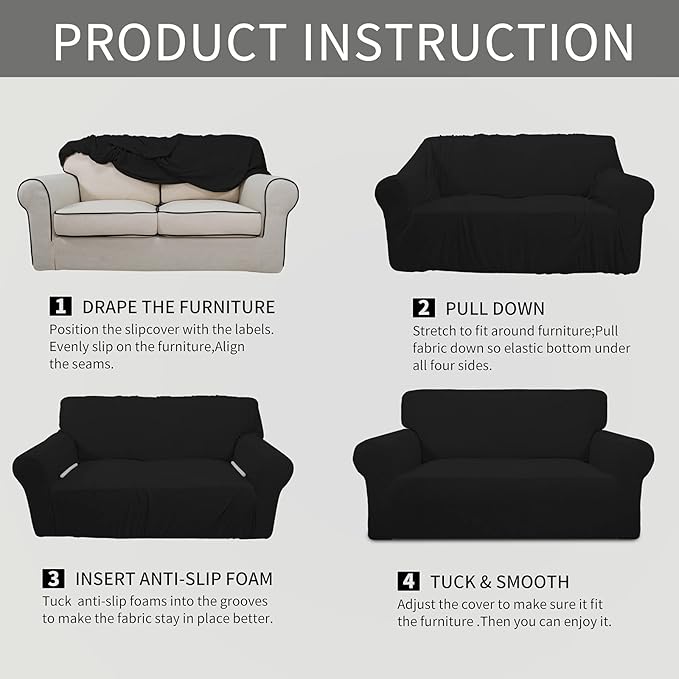 Easy-Going Stretch Oversized Loveseat Slipcover 1-Piece Sofa Cover Furniture - Image 6