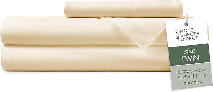 Hotel Sheets Direct 3 Piece Bed Sheet Set Twin Size, 100% Viscose Derived from by HOTELSHEETSDIRECT