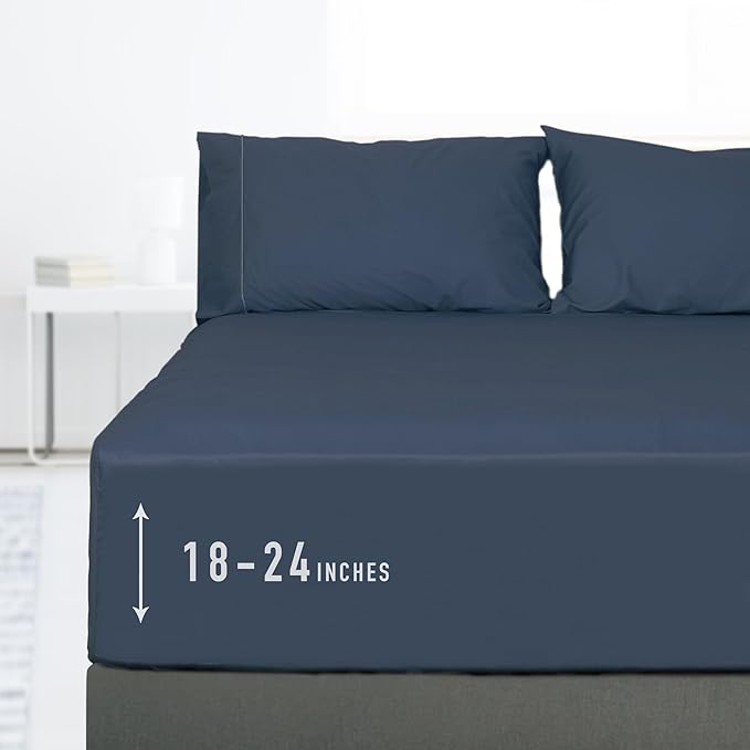 Sunflower Full Fitted Sheet, 1-Piece Extra Deep Pocket Fitted Bottom Sheet 22" by SunflowerHometexUS