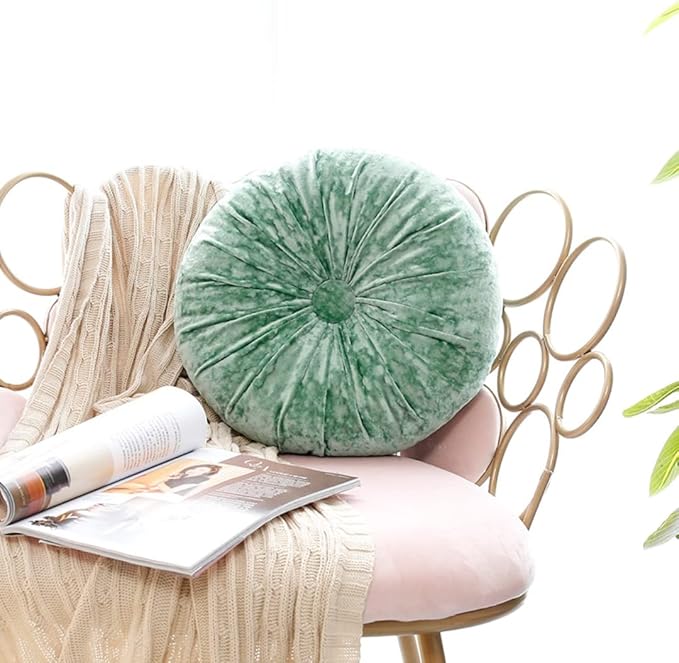 S_SSOY Round Throw Pillow for Couch Pumpkin Velvet Decorative Small Floor - Image 2
