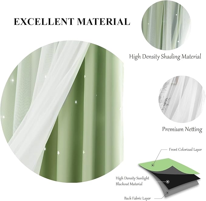 Stars Blackout Curtains for Bedroom - Image 5