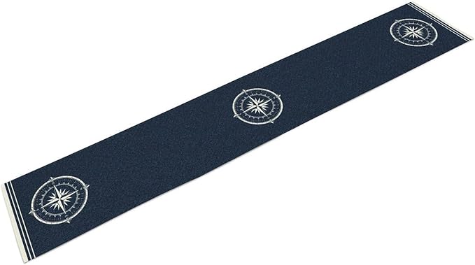 Nautical Compass Table Runner，Retro Coastal Sailing Compass Vintage Navy Blue - Image 6