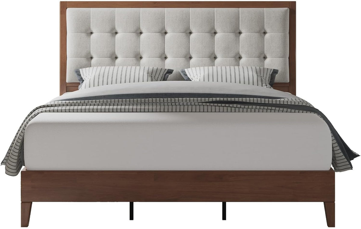 jocisland solid wood king bed frame, 50" tall, view 9