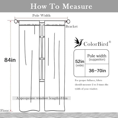 ColorBird Farmhouse Semi-Blackout Window Curtains 2 Panels Embroidery Lattice - Image 7